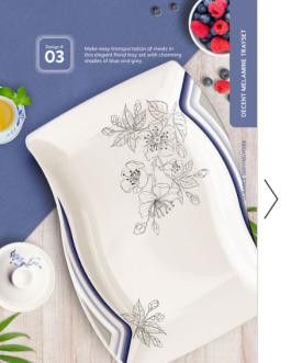 Family Use Serving Tray Set of 3 Pcs