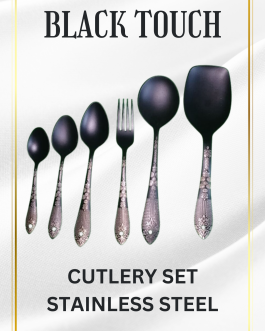 Black Touch Stainless Steel Cutlery Set 8 Servings